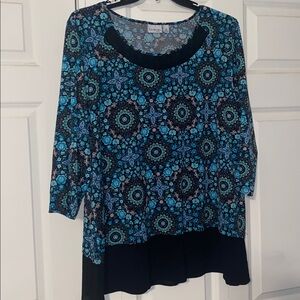 Kim Rogers Tunic 3/4 Sleeve Blouse Size 3X